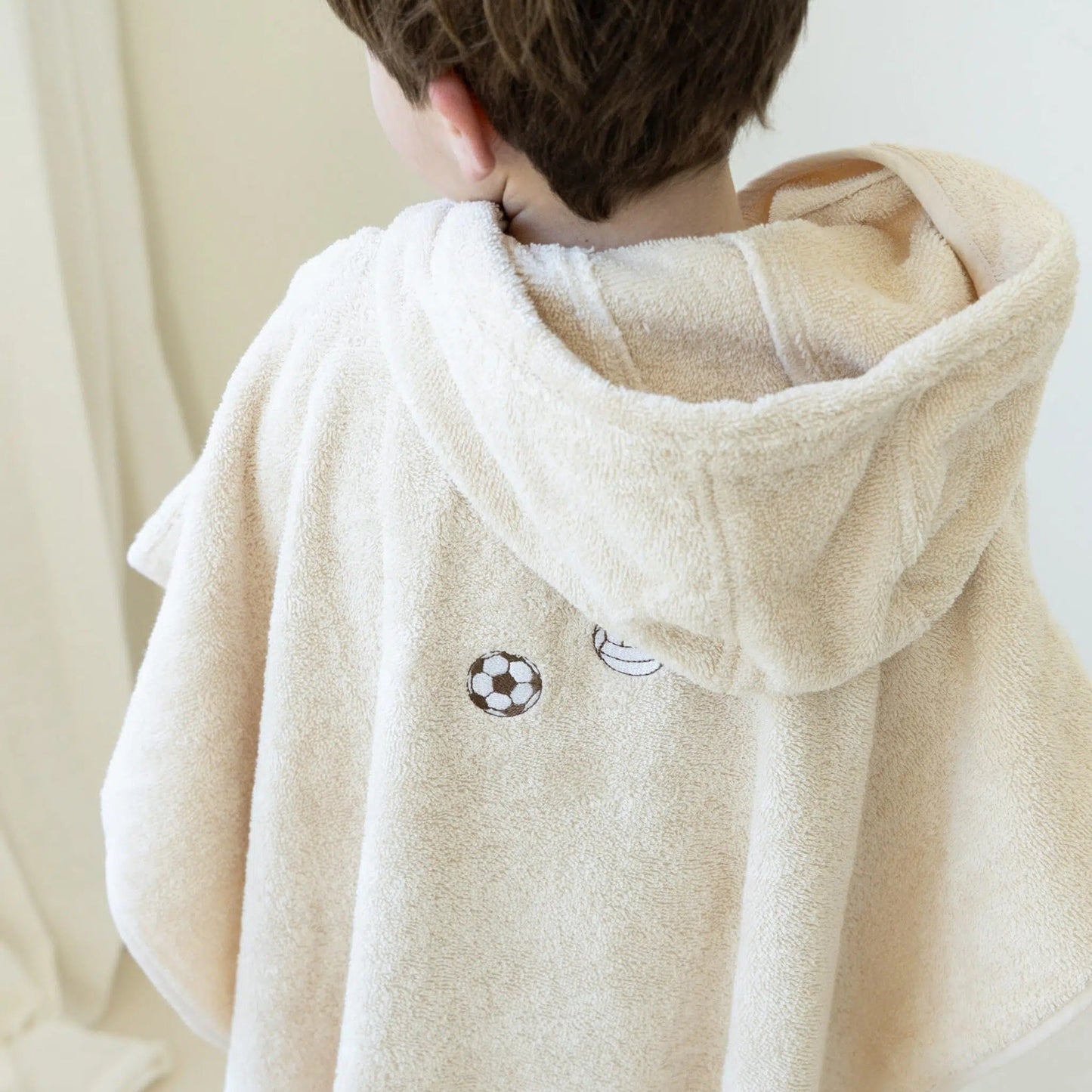 Kas Kopenhagen Hooded Poncho - Embroidered Football 