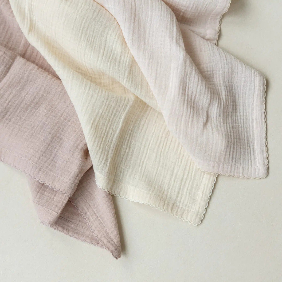 Kas Kopenhagen Kai Muslin Cloths - 3 Pk - Rose