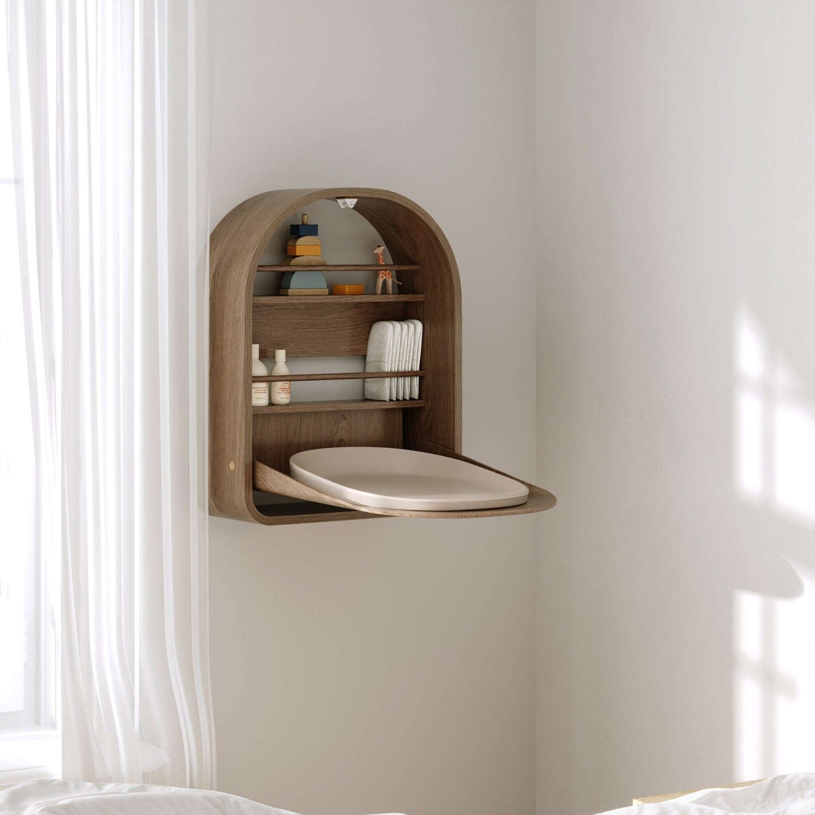 Kas Kopenhagen Kai Wall Changing Table - Smoked Oak