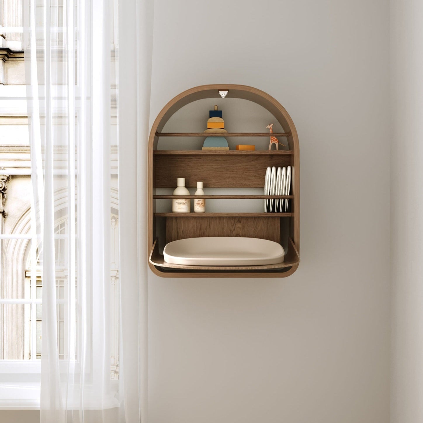 Kas Kopenhagen Kai Wall Changing Table - Smoked Oak