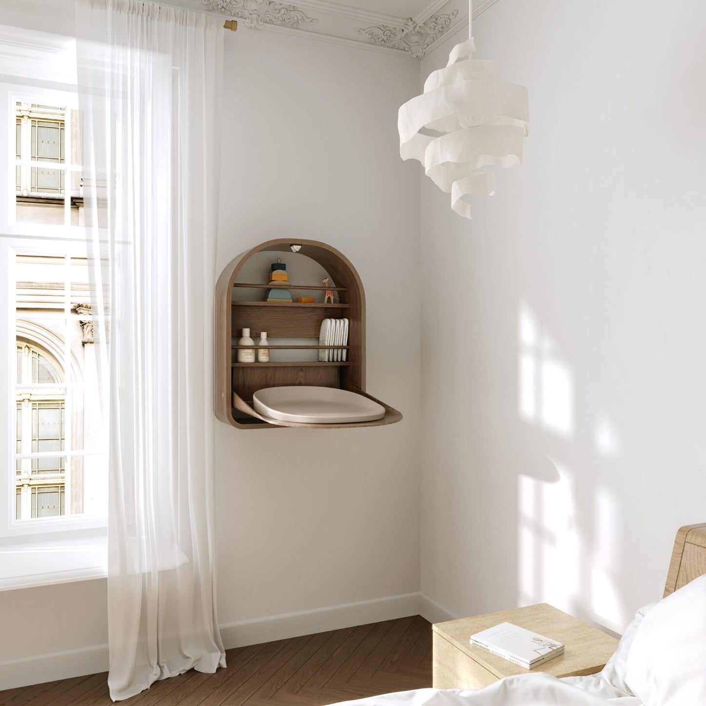 Kas Kopenhagen Kai Wall Changing Table - Smoked Oak