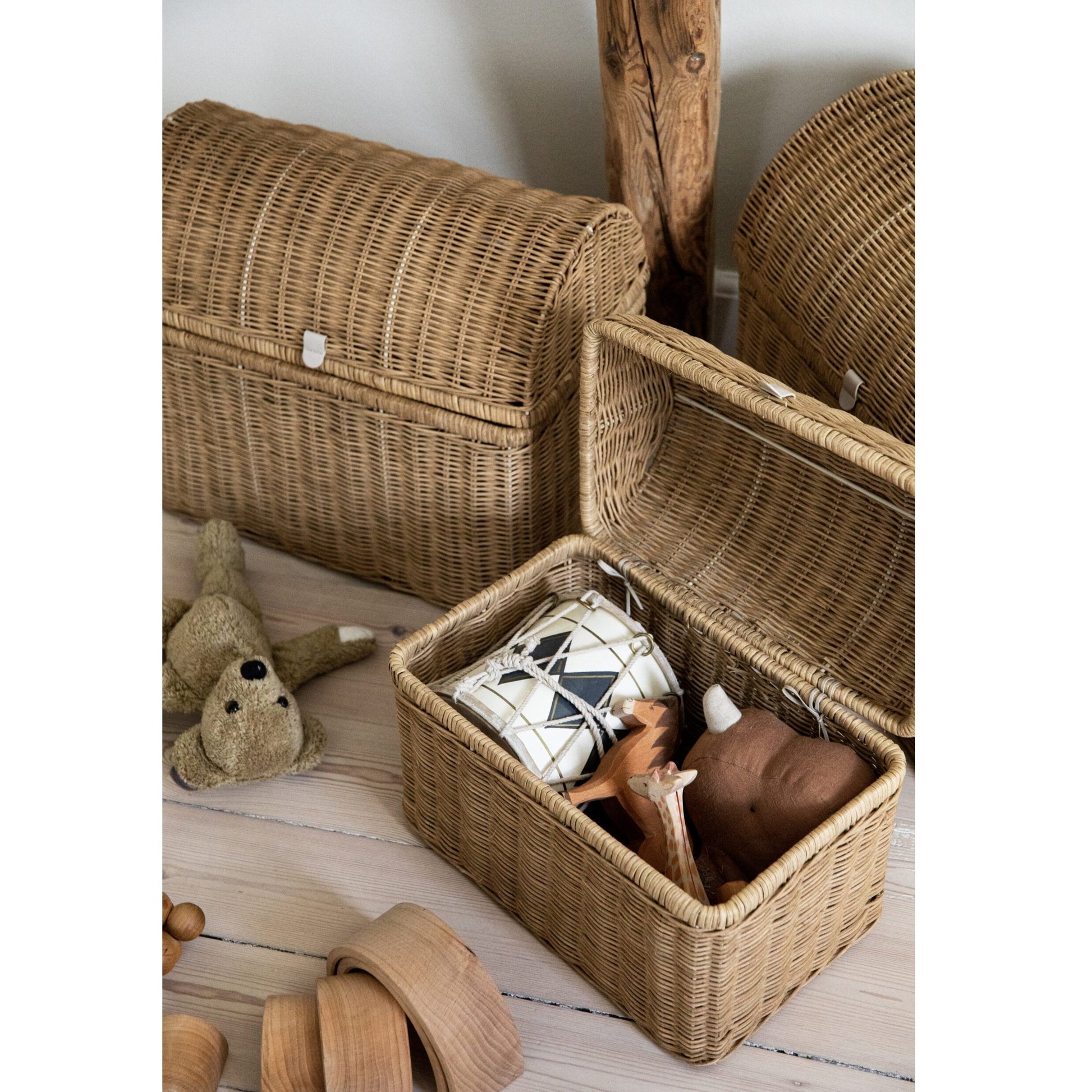 Kas Kopenhagen Raffia Storage Basket Set (2 Colours Available)