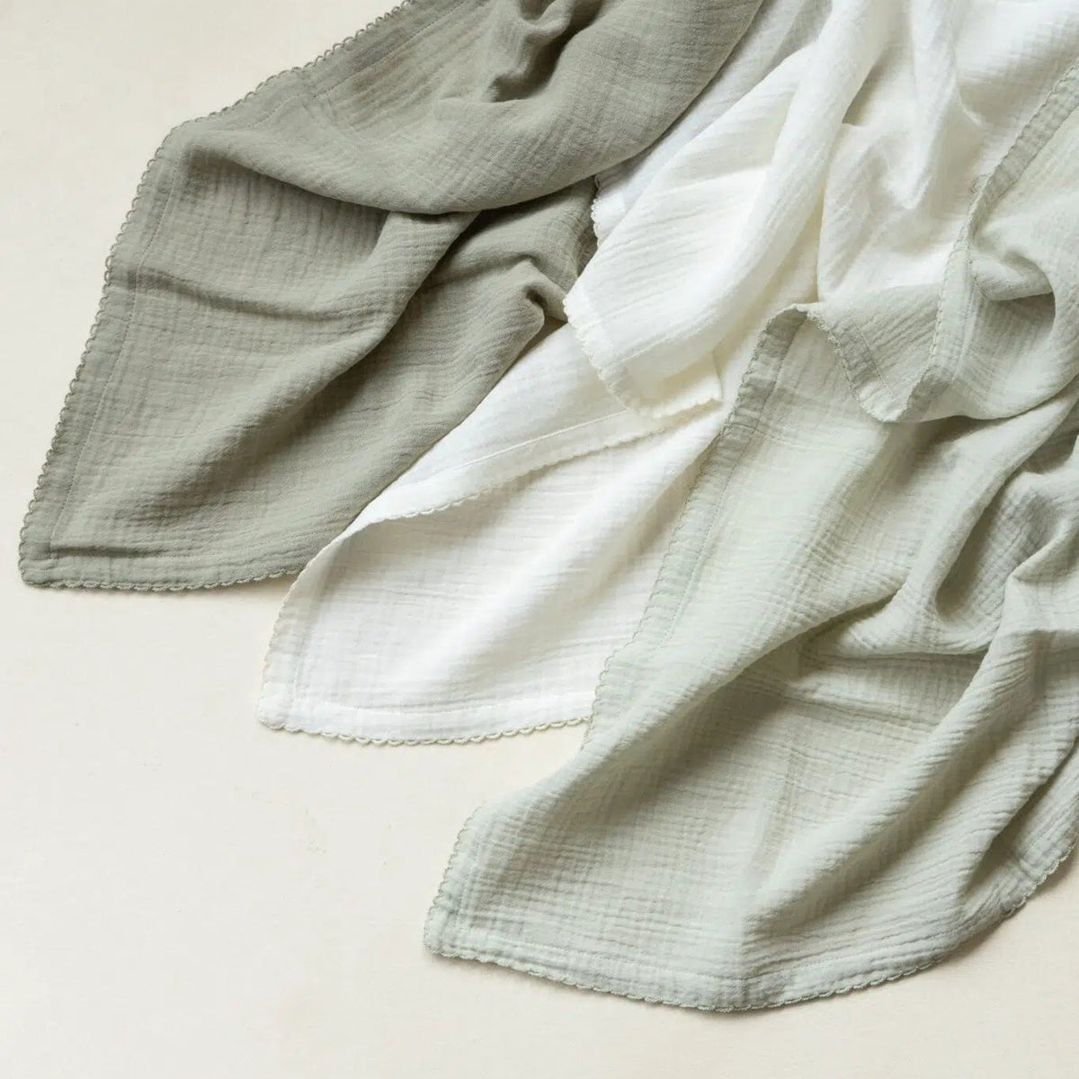 Kas Kopenhagen Kai Muslin Cloths - 3 Pk - Green
