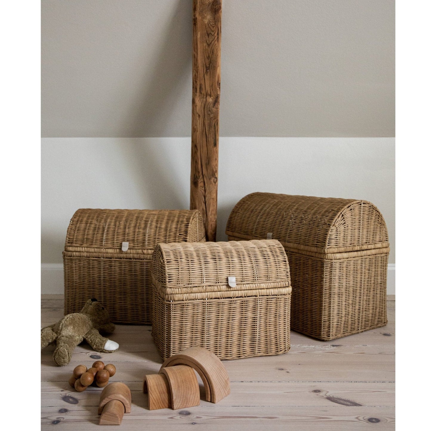 Kas Kopenhagen Raffia Storage Basket Set (2 Colours Available)