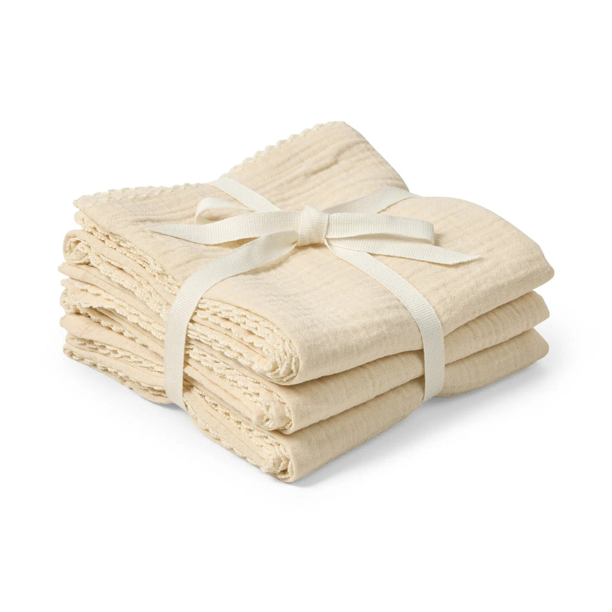Kas Kopenhagen Kai Organic Muslin Cloths - 3 Pk - Cream