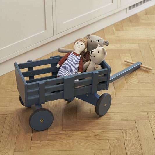 Kid's Concept Wooden Doll Wagon - Blue