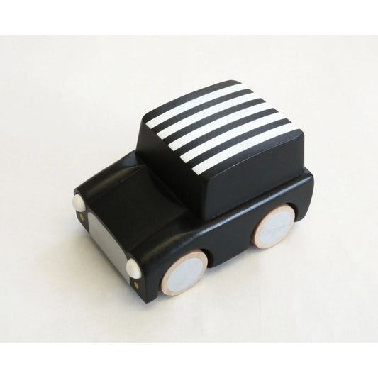 Kiko & GG Kuruma Classic Wooden Wind Up Car - Black/Stripes