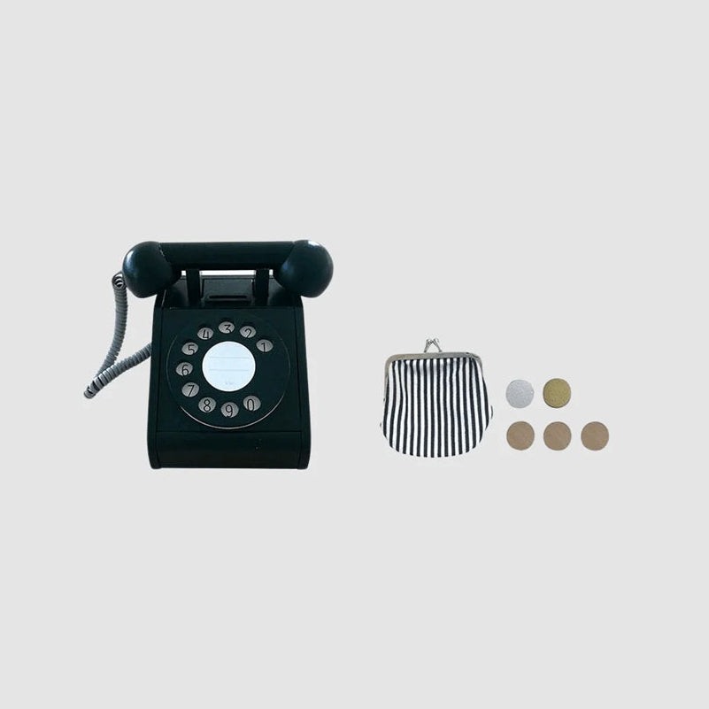 Kiko & GG Wooden Play Telephone - Black