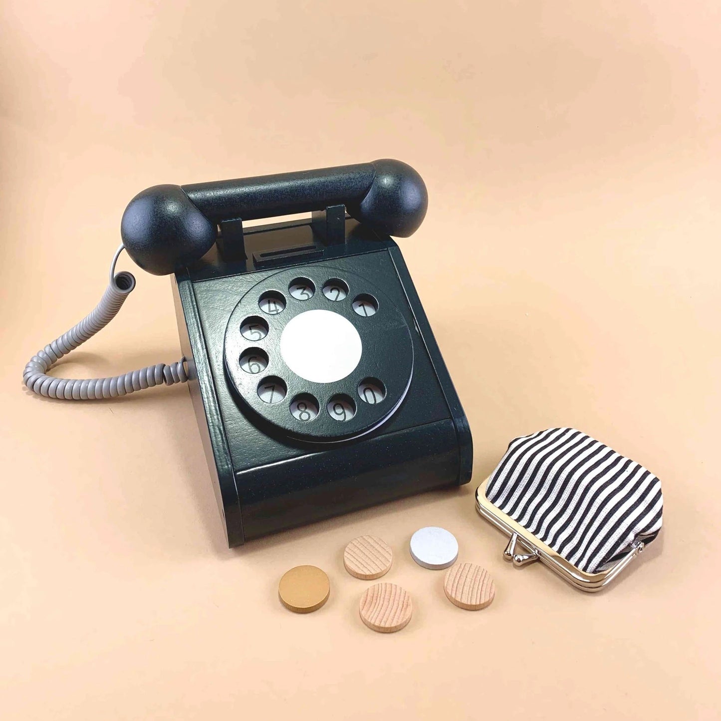Kiko & GG Wooden Play Telephone - Black
