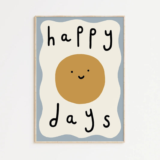 Happy Days A4 Art Print By Kitty Makes