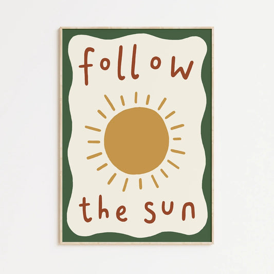 Follow The Sun A4 Art Print By Kitty Makes