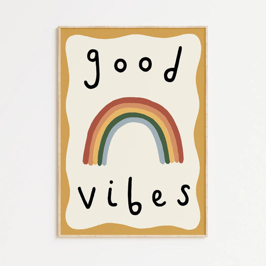 Good Vibes A3 Art Print By Kitty Makes