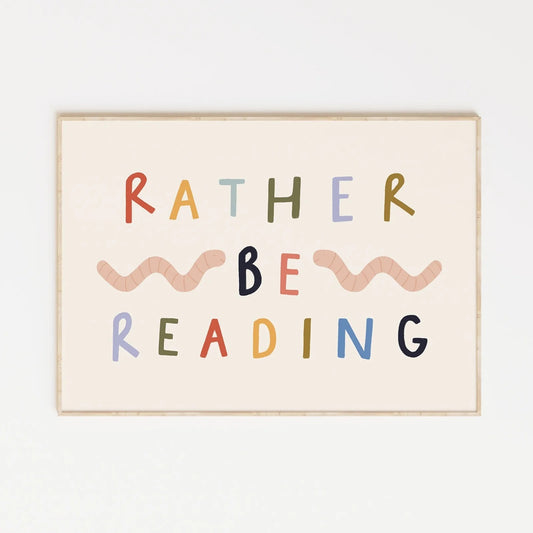 Rather Be Reading A4 Art Print By Kitty Makes