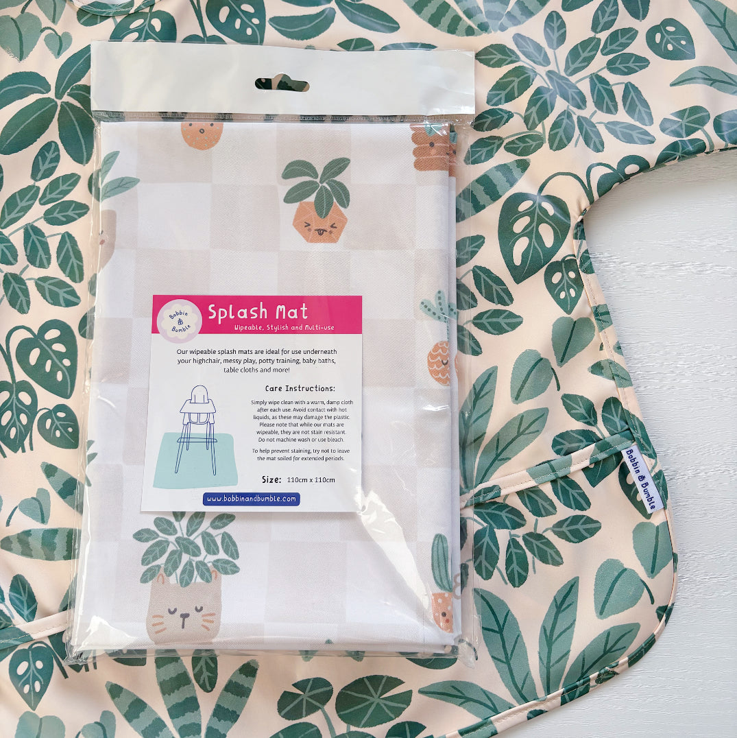 Bobbin & Bumble Highchair Splash Mat - Pot Plants