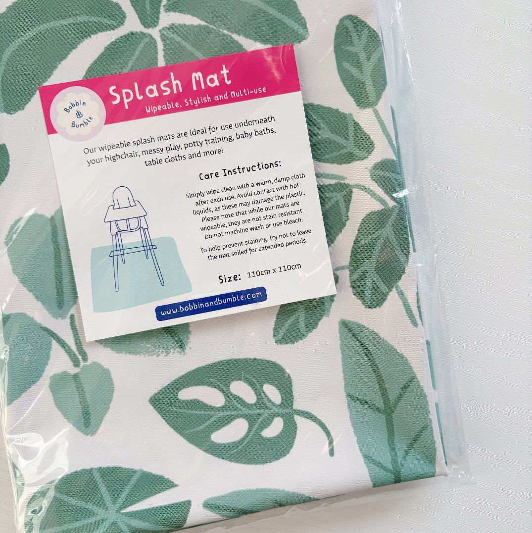 Bobbin & Bumble Highchair Splash Mat - House Plant Haven