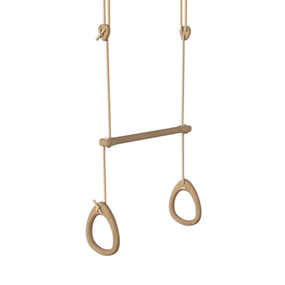 Lillagunga Acrobat Wooden Indoor Rings/Trapeze - Oak