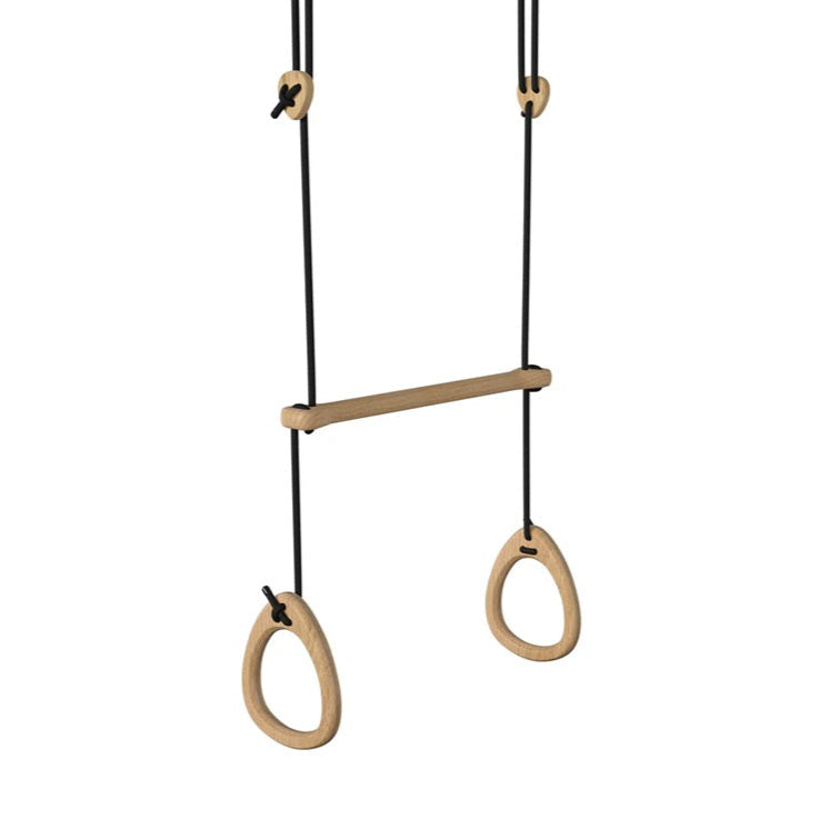 Lillagunga Acrobat Wooden Indoor Rings/Trapeze - Oak