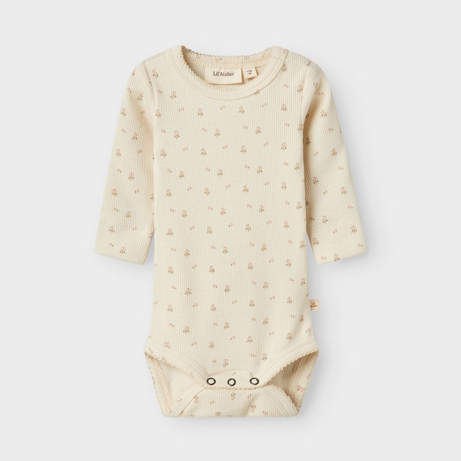 Lil' Atelier Organic L/S Baby Romper - Turtledove/Flower