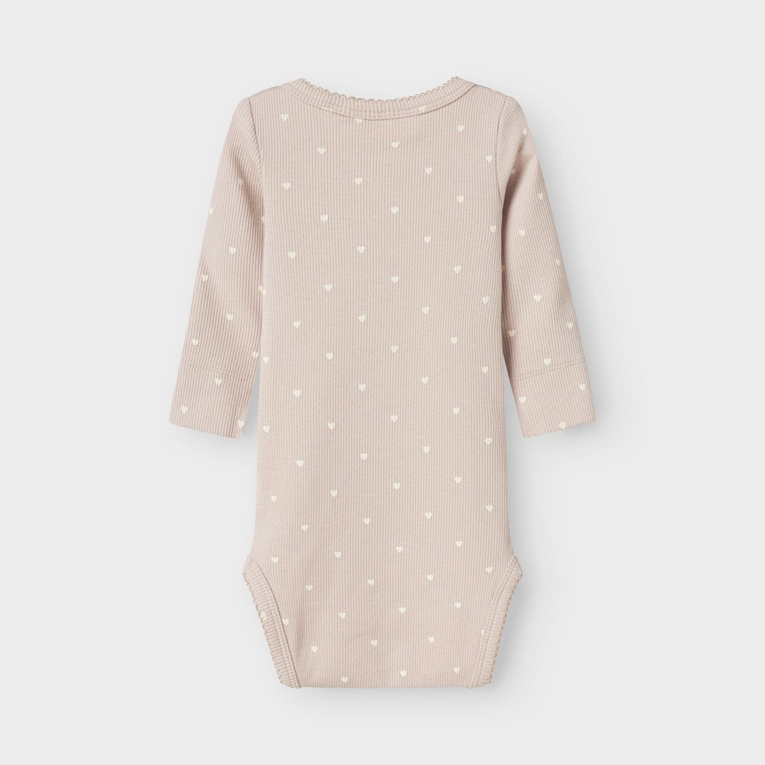 Lil' Atelier Organic L/S Baby Romper - Grey Morn/Heart