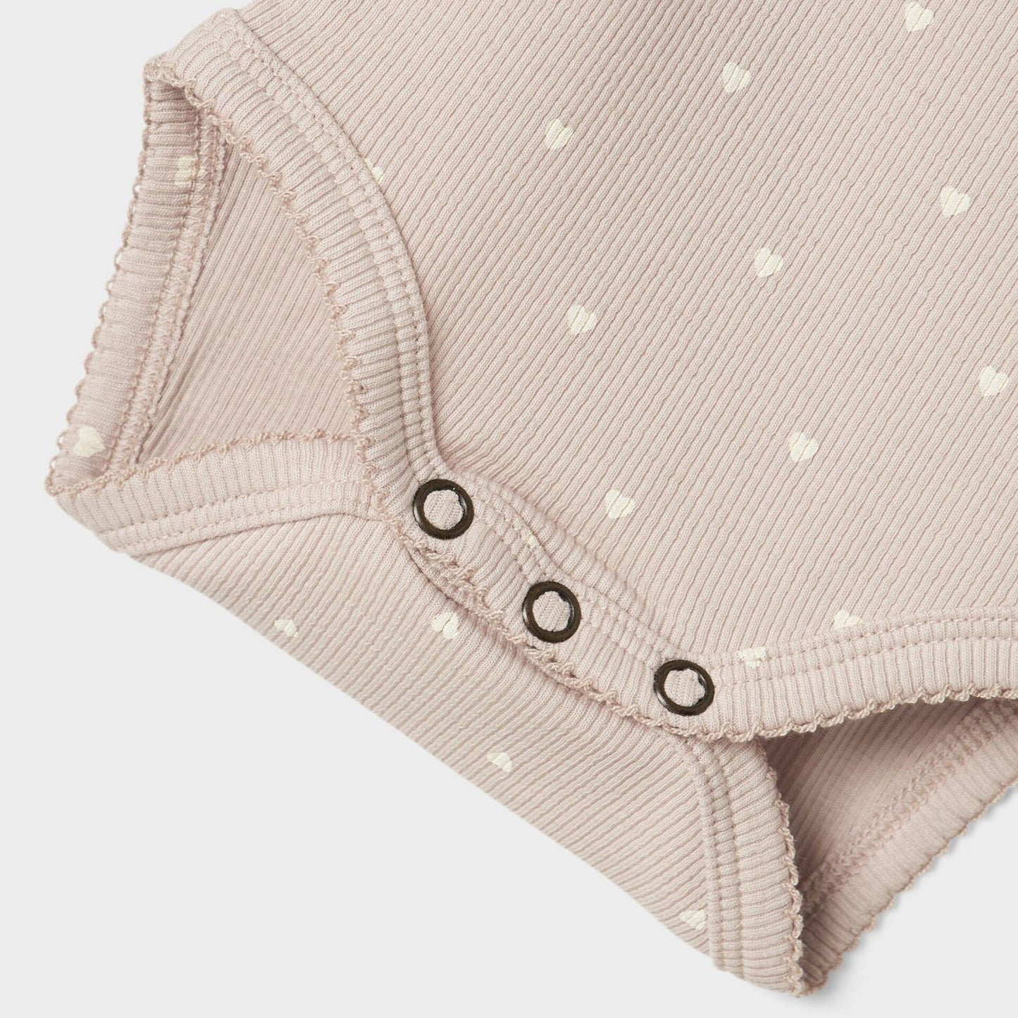 Lil' Atelier Organic L/S Baby Romper - Grey Morn/Heart