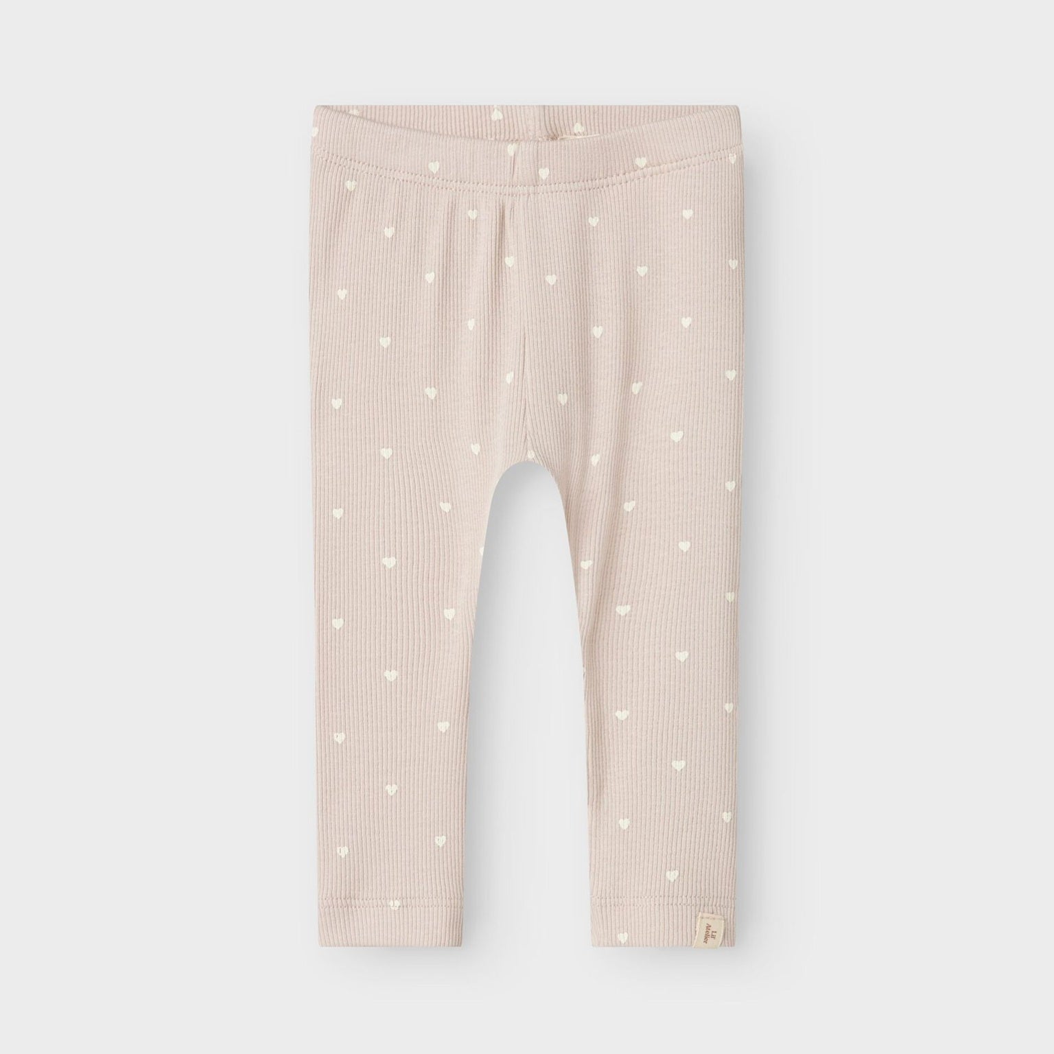 Lil' Atelier Organic Printed Baby Leggings - Grey Morn/Heart