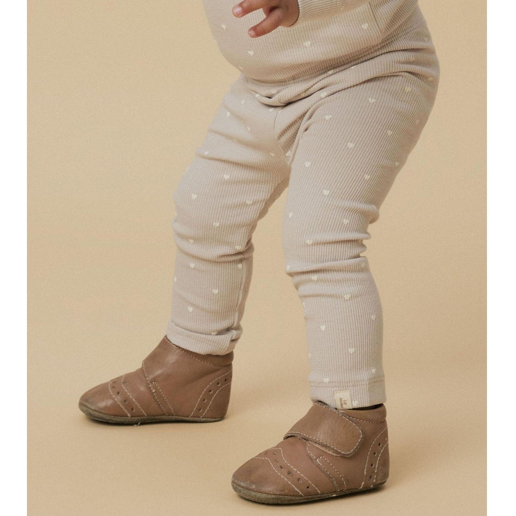 Lil' Atelier Organic Printed Baby Leggings - Grey Morn/Heart