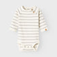 Lil' Atelier Organic L/S Baby Romper - Coconut Milk/Stripe