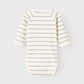 Lil' Atelier Organic L/S Baby Romper - Coconut Milk/Stripe