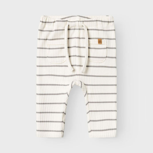 Lil' Atelier Organic Baby Pants - Coconut Milk/Stripe