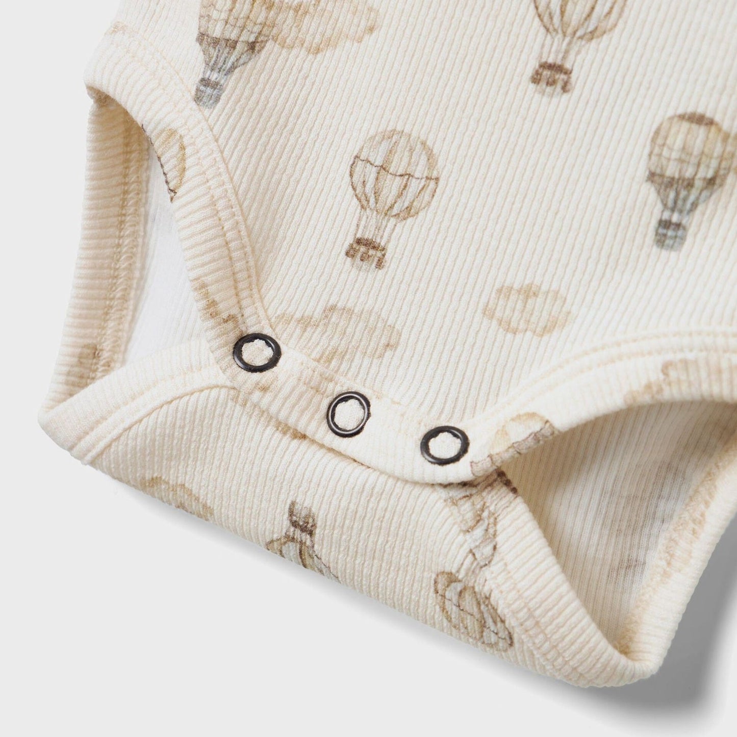 Lil' Atelier Organic L/S Baby Romper - Turtledove/Air