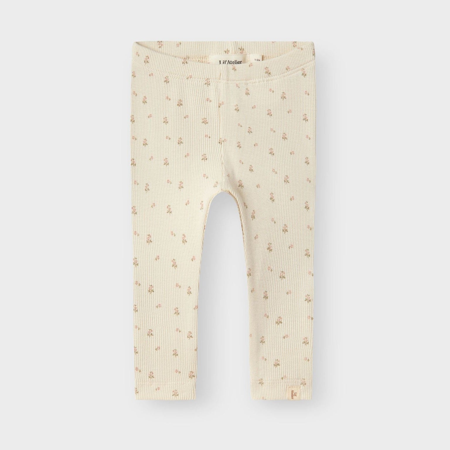 Lil' Atelier Organic Printed Baby Leggings - Turtledove/Flower