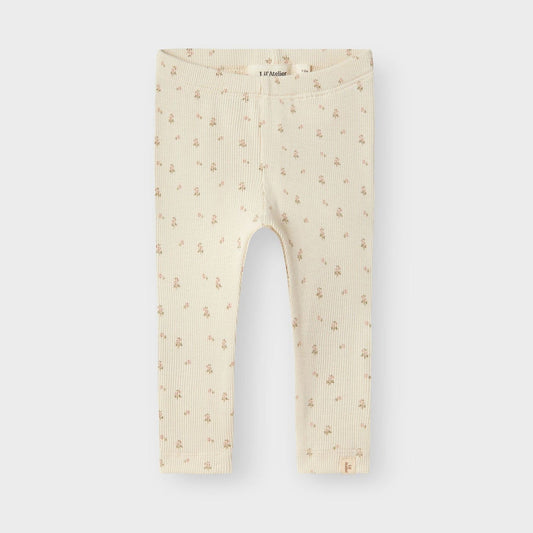 Lil' Atelier Organic Printed Baby Leggings - Turtledove/Flower
