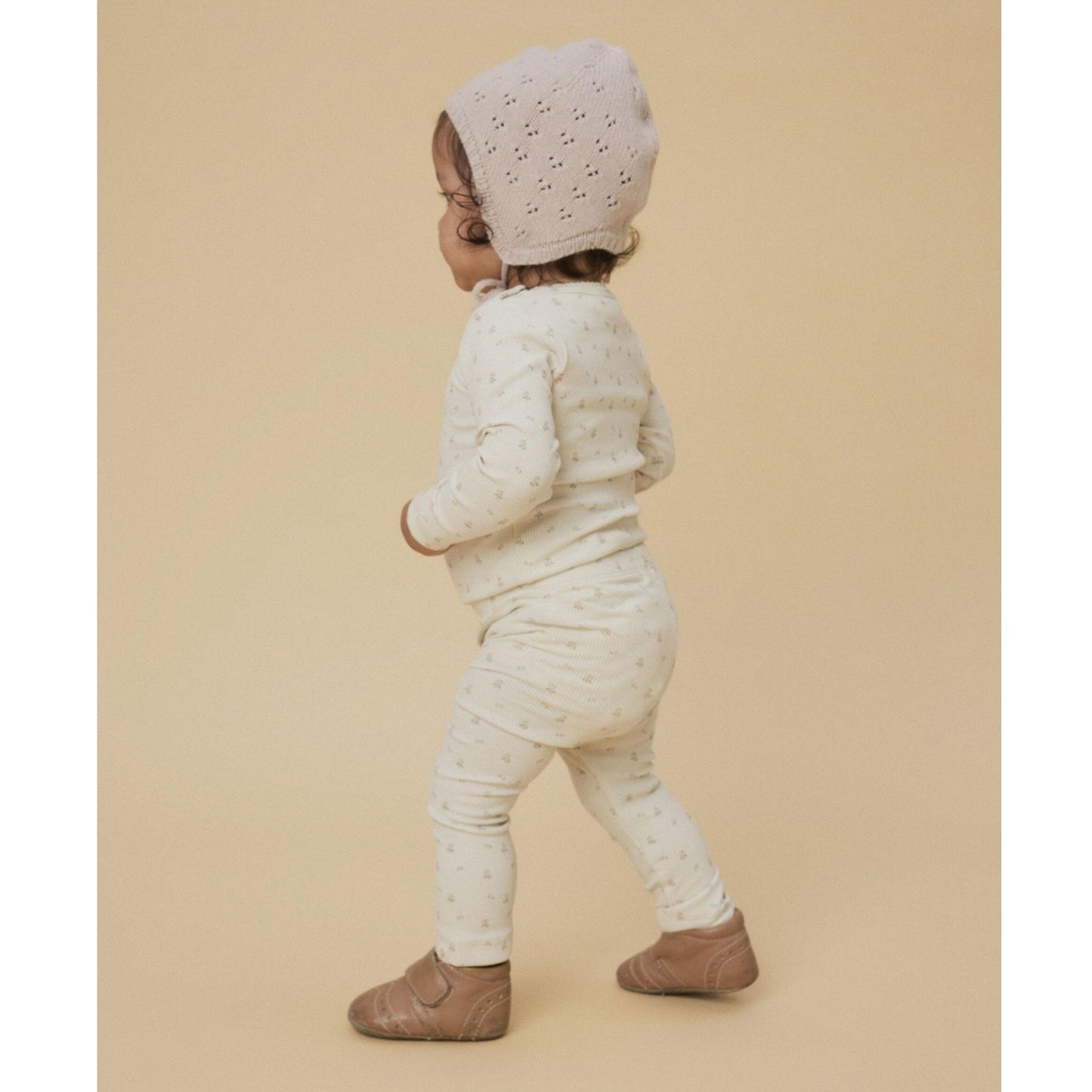 Lil' Atelier Organic Printed Baby Leggings - Turtledove/Flower