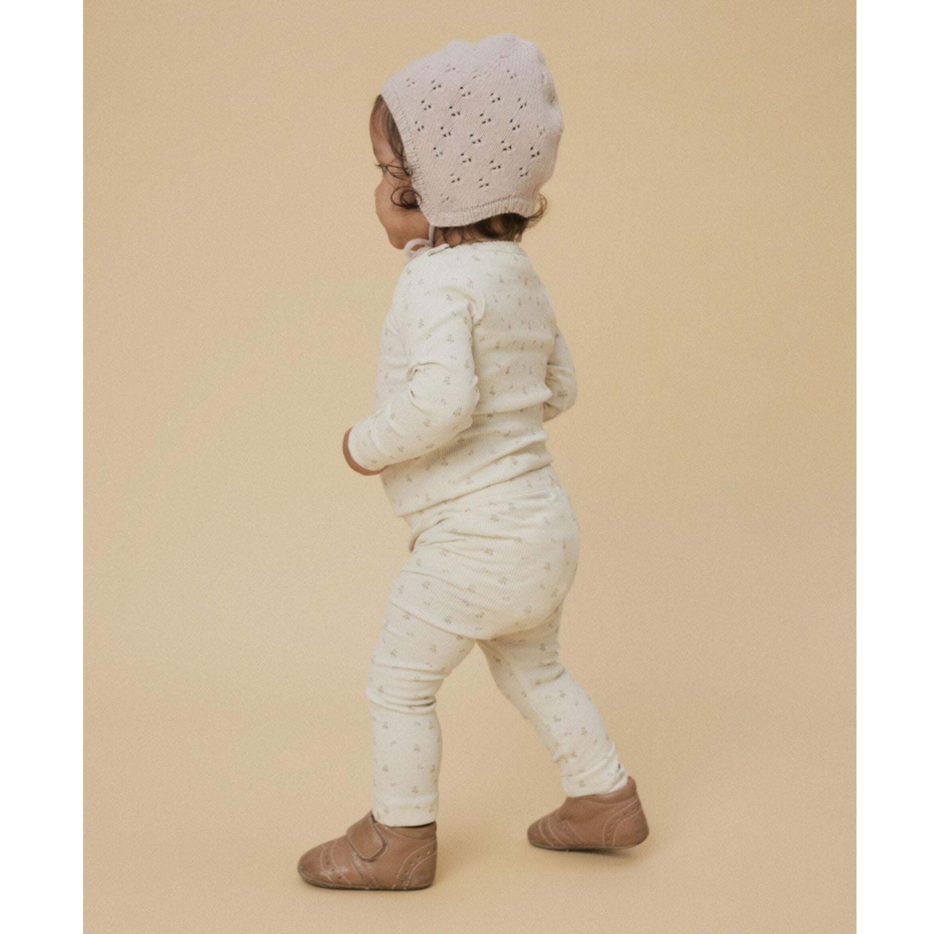 Lil' Atelier Organic Printed Baby Leggings - Turtledove/Flower