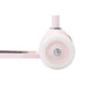 Close-up of a pink scooter wheel on a white background