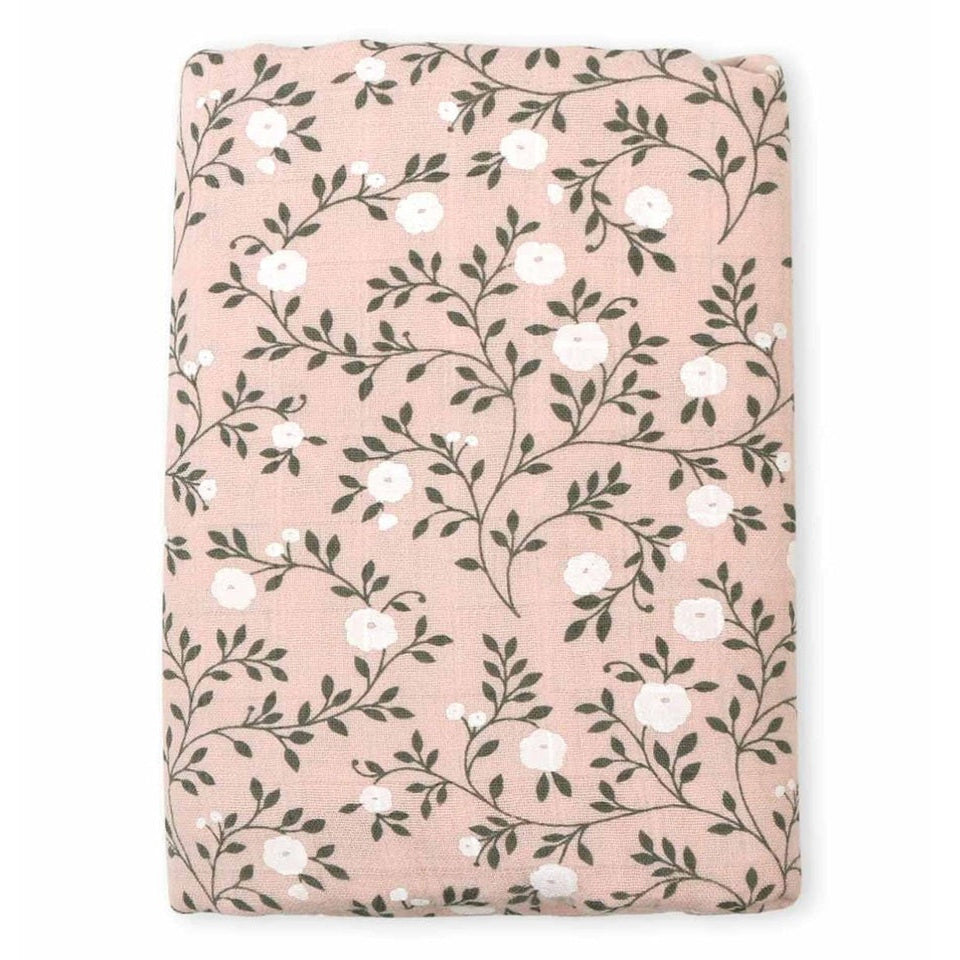 A Little Lovely Company Organic Muslin Swaddle - Blossom Dusty Pink