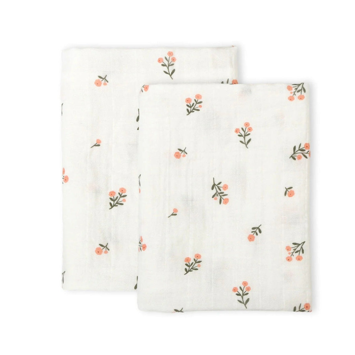 A Little Lovely Company Organic Muslin Cloths - 2 Pack - Little Flowers