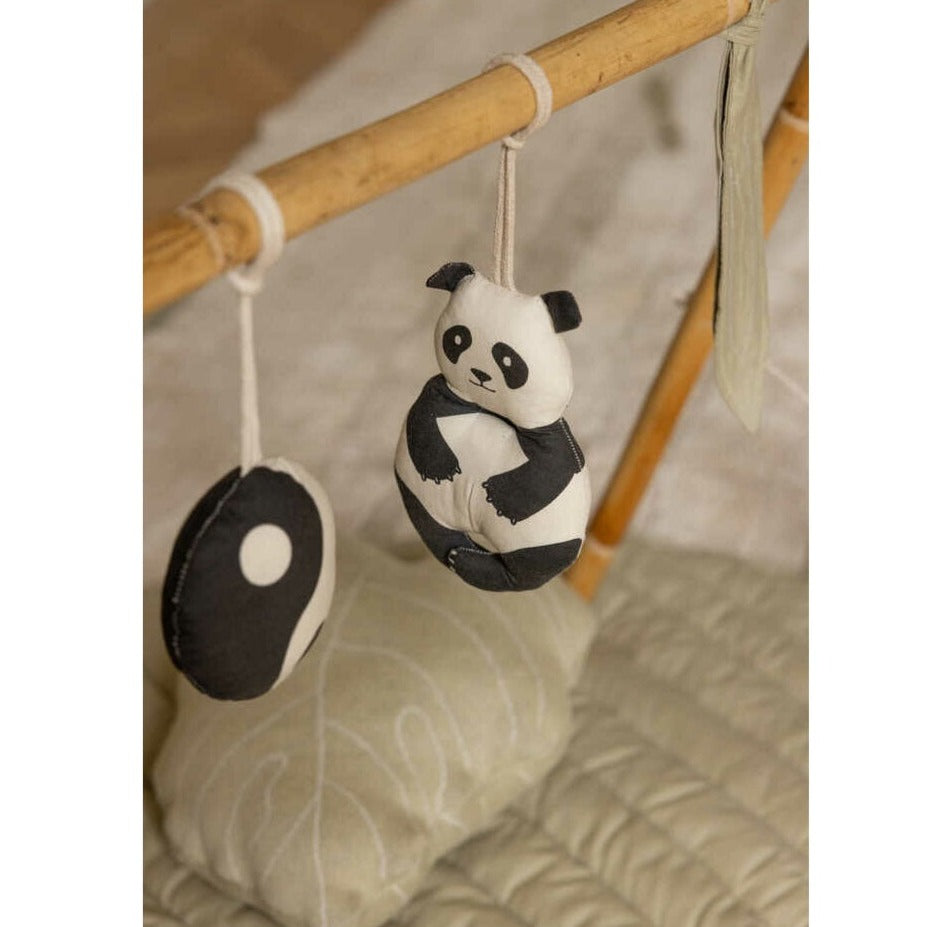 Lorena Canals Set of 3 Baby Gym Rattle Toys - Panda