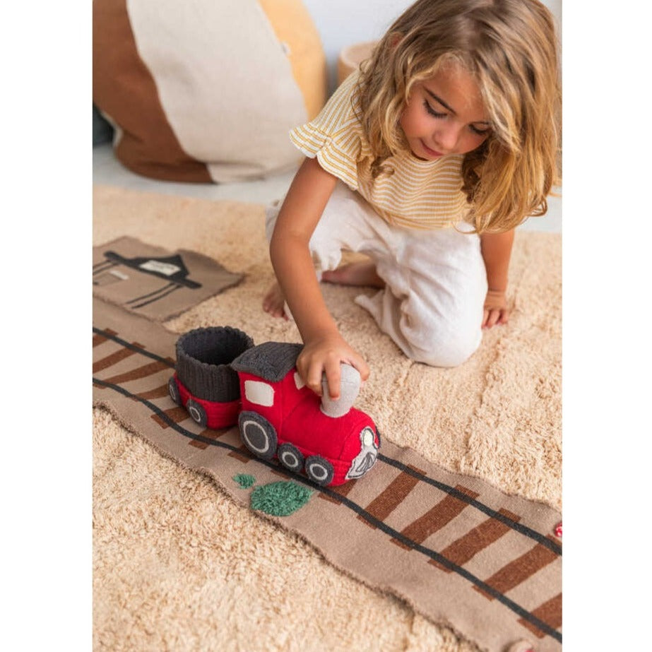 Lorena Canals Ride & Roll Soft Toy - Train