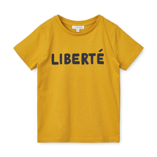 Liewood Apia Short Sleeve Organic Cotton T-shirt - Liberte/Lemon Flake