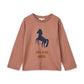 Liewood Apia Long Sleeve Organic Cotton T-shirt - Horses/Dark Rosetta