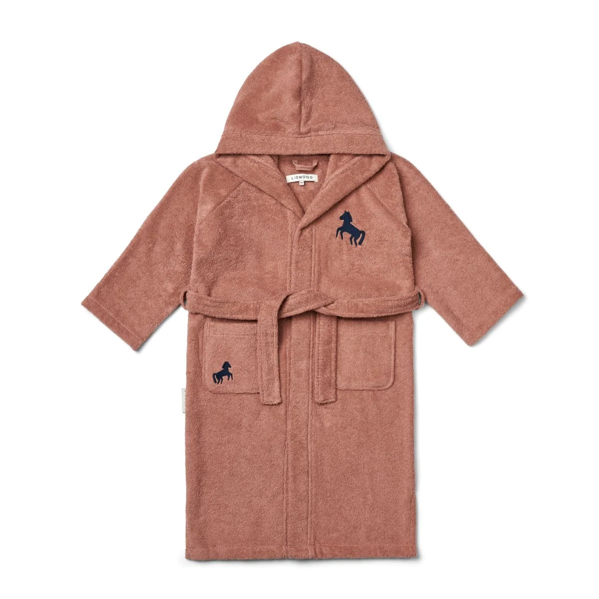 Liewood Bash Junior Bathrobe - Horses/Dark Rosetta