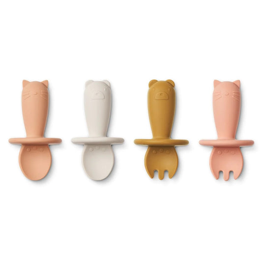 Liewood Avril Silicone Baby Cutlery Set - Tuscany Rose Multi Mix