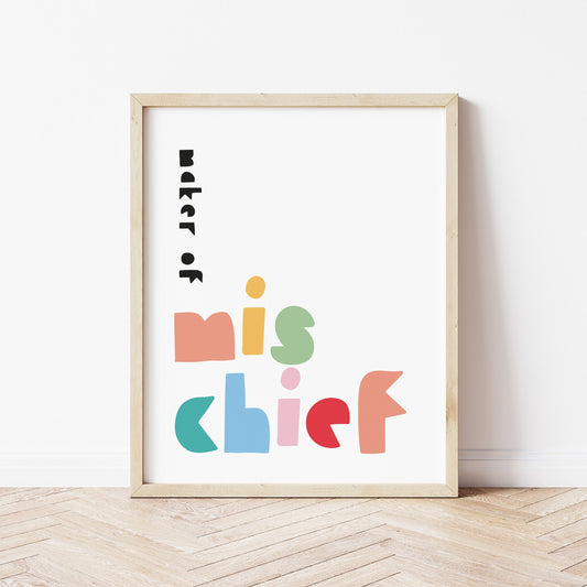 The Little Jones Maker of Mischief Print - Spring Tones