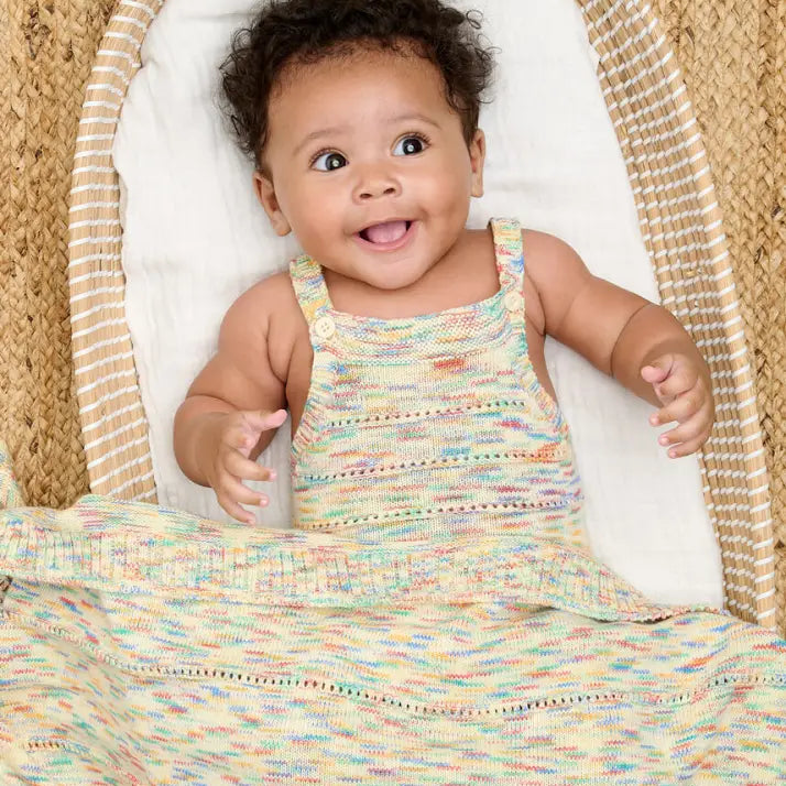 The Bonniemob Merry Space Dye Knitted Baby Blanket