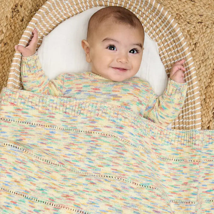 The Bonniemob Merry Space Dye Knitted Baby Blanket