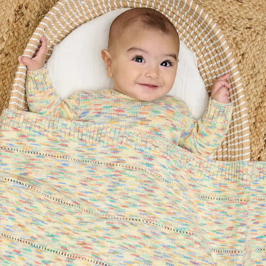 The Bonniemob Merry Space Dye Knitted Baby Blanket