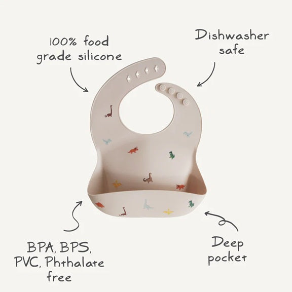 Mushie Silicone Toddler Feeding Set - Dinosaurs