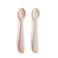 Mushie Silicone Baby Feeding Spoons - Blush/Shifting Sand