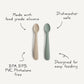 Mushie Silicone Baby Feeding Spoons - Blush/Shifting Sand